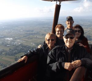 A 92 year old dad celebrates his birthday with his family on a hot air balloon ride in Lancaster, PA