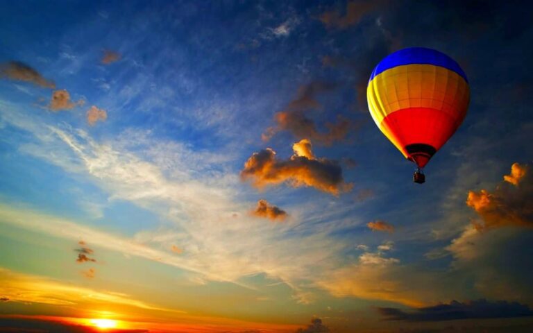 hot air balloon sunset 1