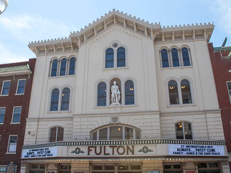 The historic Fulton Theatre in Lancaster, PA (also known as the Fulton Opera House).